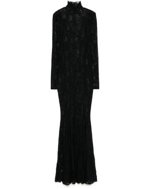 Norma Kamali Floral-lace dress - Schwarz