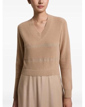 Peserico Mixed-Media Corn-Stitch Maxi Dress - Natural