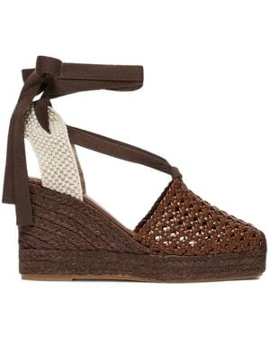 Weekend by Maxmara Woven Heeled Espadrilles - Brown