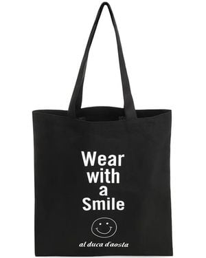 Al Duca d'Aosta Slogan-Print Tote Bag - Black