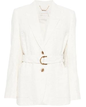 Zimmermann Luna Belted Blazer - White