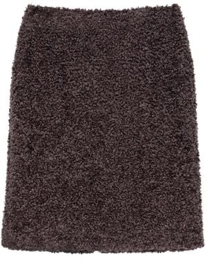 MSGM Midirock Aus Bouclé - Braun