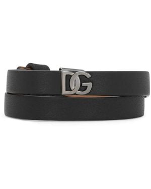 Dolce & Gabbana Bracelet À Plaque Logo - Noir