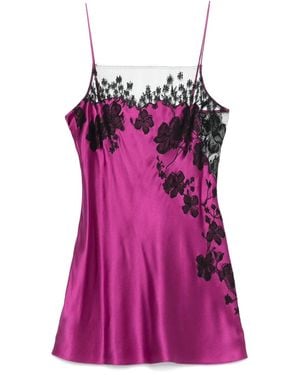 Carine Gilson Lace-Detail Slip Dress - Purple