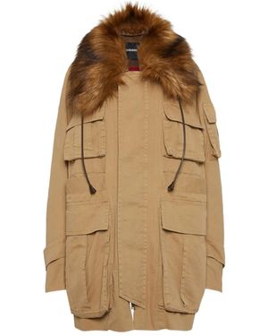 DSquared² Parka Con Cuello De Pelo Artificial - Neutro