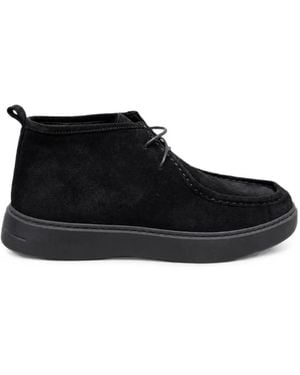 Poche Paris Cipele Lace-Up Suede Boots - Black