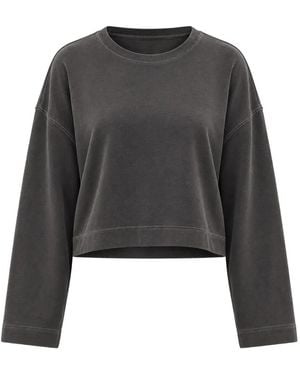 ELEH Cropped Dropped-Shoulder Sweatshirt - Grey