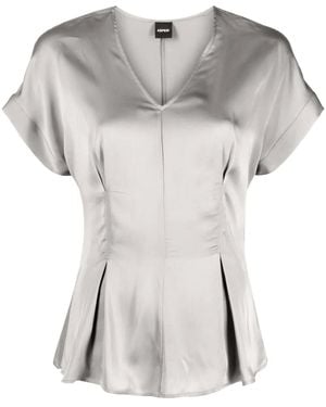 Aspesi Satin-Finish Flared Blouse - White