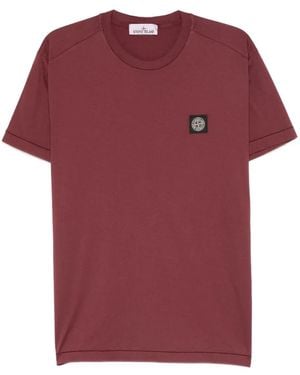 Stone Island Logo-Patch T-Shirt - Red