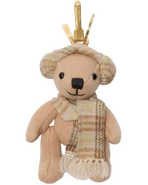 Burberry Charm para bolso Thomas Bear a cuadros - Neutro
