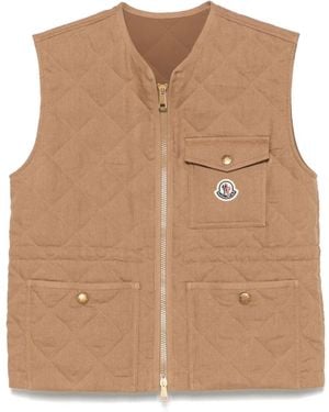 Moncler Vigny ダイヤモンドキルティングリネンベスト