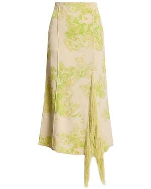 Erdem Floral Fringe Midi Skirt - Yellow
