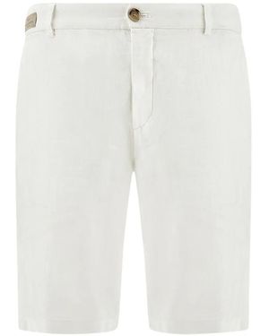Paul & Shark Linen Bermuda Shorts - White