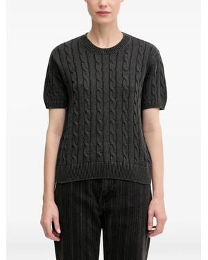 Carhartt Cable-Knit Short-Sleeve Jumper - Black