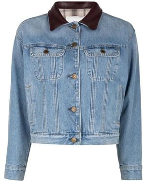 Citizens of Humanity Skylar Contrast-Collar Denim Jacket - Blue