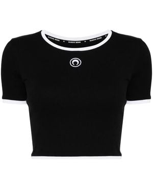 Marine Serre Cropped Top - Black