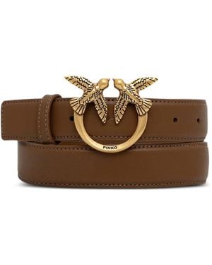 Pinko Love Birds Leather Belt - Brown