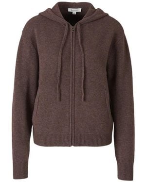 Sporty & Rich Zip-Up Knit Hoodie - Brown