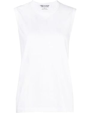 Comme des Garçons Crew Neck Cotton Vest Top - White
