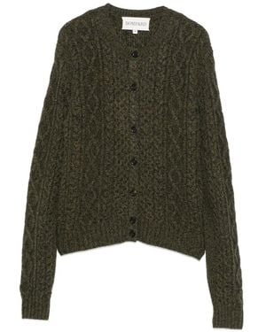 Bompard Cable-Knit Cardigan - Green