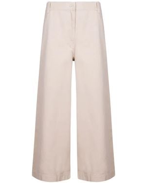 Weekend by Maxmara Wide-Leg Buttoned Trousers - White