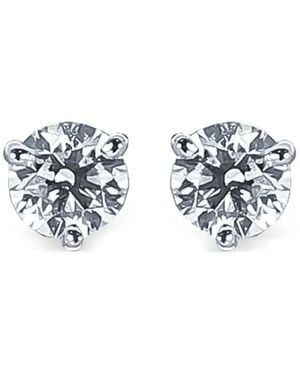 Nimo With Love Solitaire Diamond Stud Earrings - White