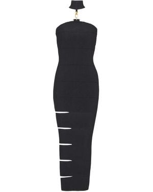 Balmain Ribbed Sleeveless Maxi Dress - Blue