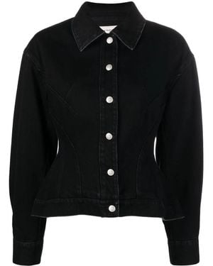 McQueen Peplum Denim Jacket - Black