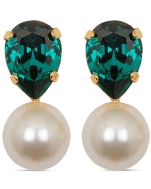 Jennifer Behr Orecchini Cimone Con Cristalli - Verde