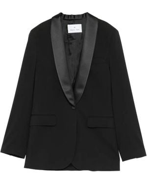 Manuel Ritz Loong-Sleeve Single-Breasted Blazer - Black