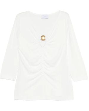 Clips Top con detalle fruncido - Blanco