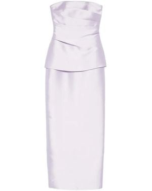 Solace London Lucille Strapless Layered Maxi Dress - White