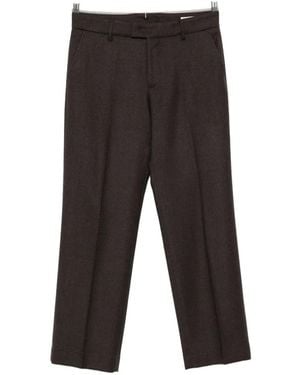 Berwich Pressed-Crease Belt-Loop Trousers - White