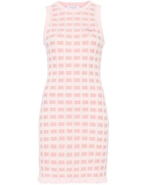 Maison Kitsuné Fox Patroon Midi -jurk - Roze