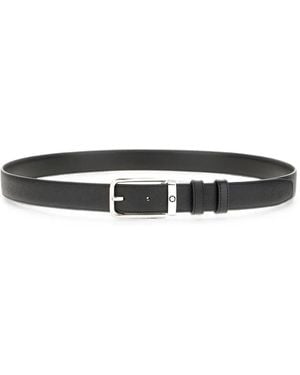 Montblanc Reversible Textured Calf Leather Belt - White