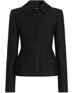 Dolce & Gabbana Surchemise En Laine À Boutonnière - Black