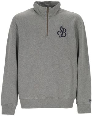 MC2 Saint Barth Kenneth Logo-Embroidered Quarter-Zip Sweatshirt - Gray