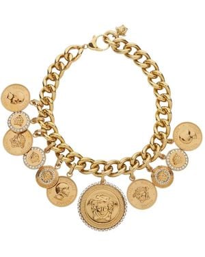 Versace Coin-Design Necklace - Metallic