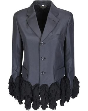 Comme des Garçons Ruffled-Trim Jacket - Blue