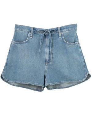 Rag & Bone Short En Jean À Taille Ceinturée - Blue