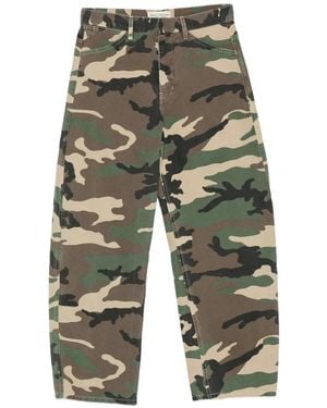 Nili Lotan Camouflage-Print Wide-Leg Trousers - Green