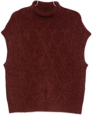 Bellerose Roll-neck Sleeveless Knitted Top - レッド