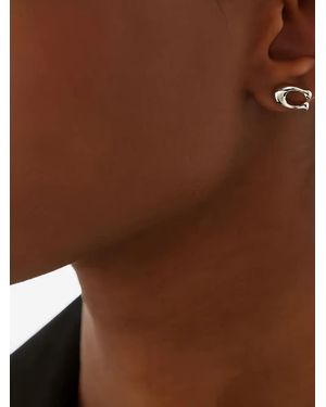 COACH Bubble C Stud Earrings - Brown