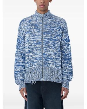 Marni Stehkragen-Cardigan Mit Reißverschluss - Blau