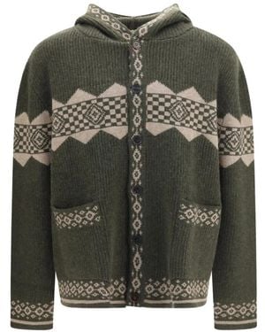 BAZISZT Cardigan Horin À Capuche - Vert