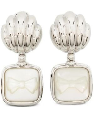 ShuShu/Tong Bow Detail Earrings - White