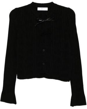 Toga Ribbed Knit Cardigan - Black