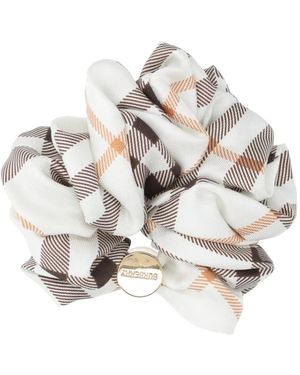 Burberry Check Silk Scrunchie - White