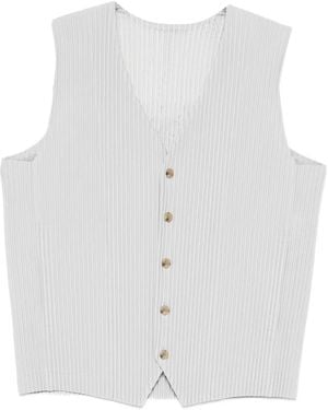 Issey Miyake Buttoned Vest - White