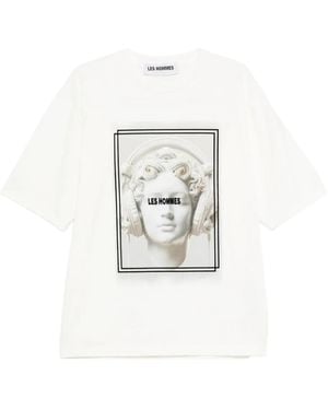 Les Hommes T-Shirt Con Grafica - Bianco